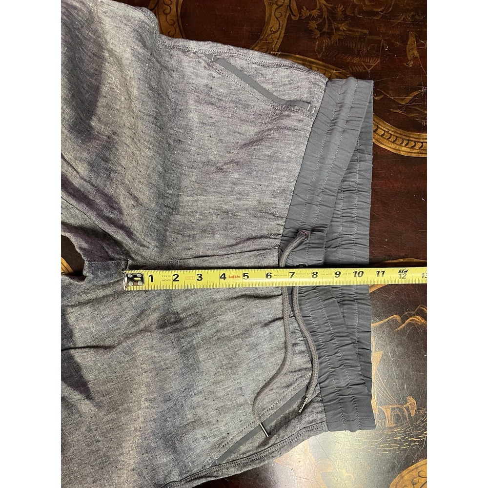Athleta Bali Linen Ankle Pant Pull on Drawstring Flint Gray Heather Chambray 4‎ - Picture 13 of 13